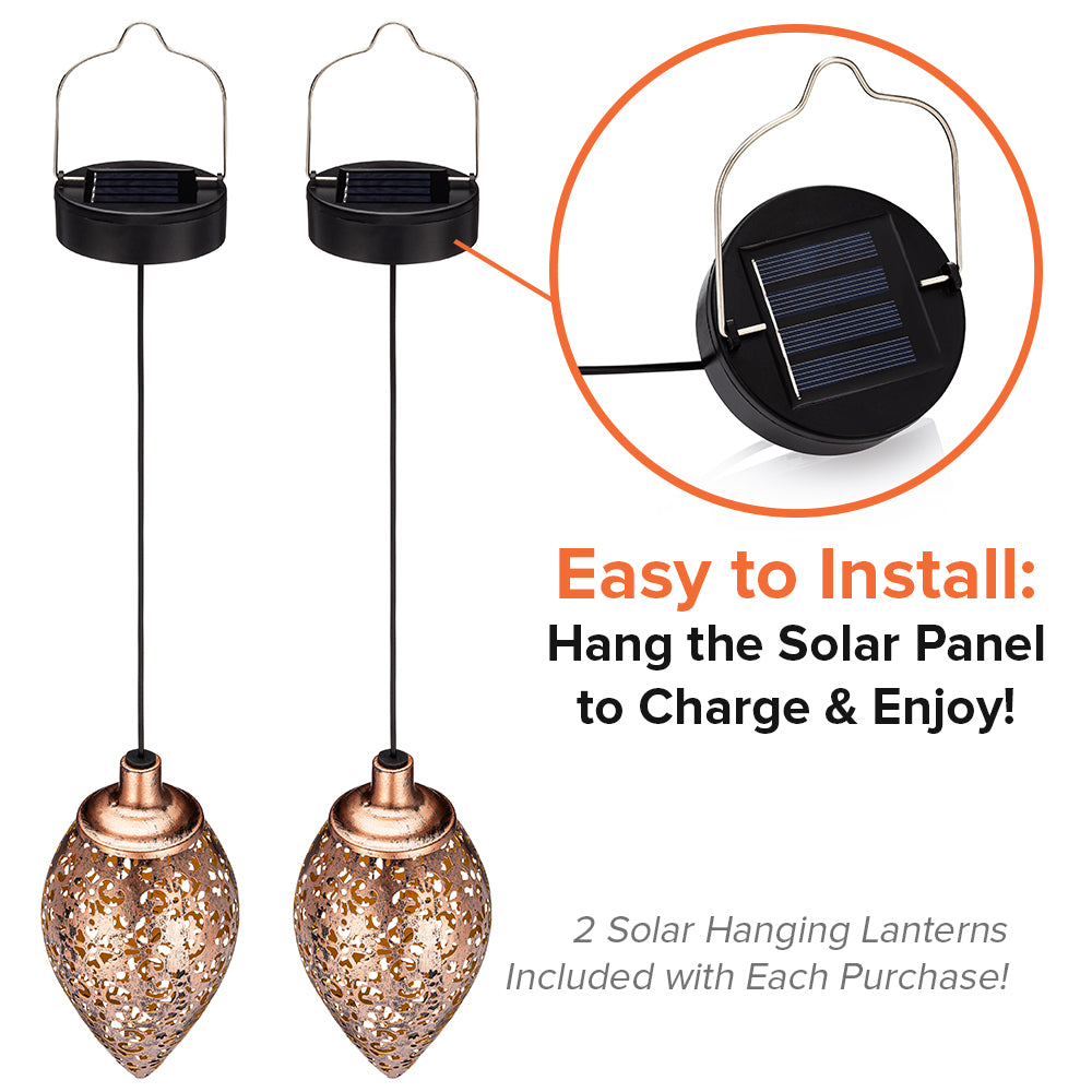SOLVAO Solar Decorative Hanging Lanterns (2 Pack)