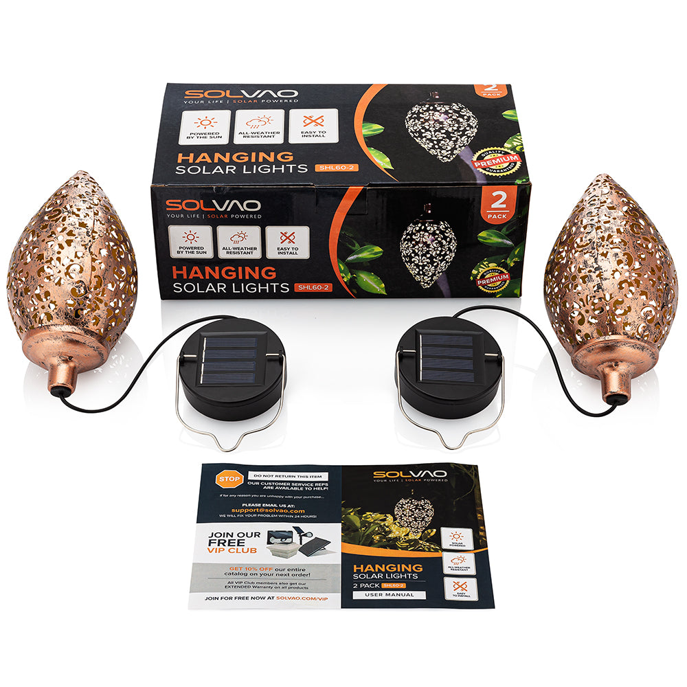 SOLVAO Solar Decorative Hanging Lanterns (2 Pack)