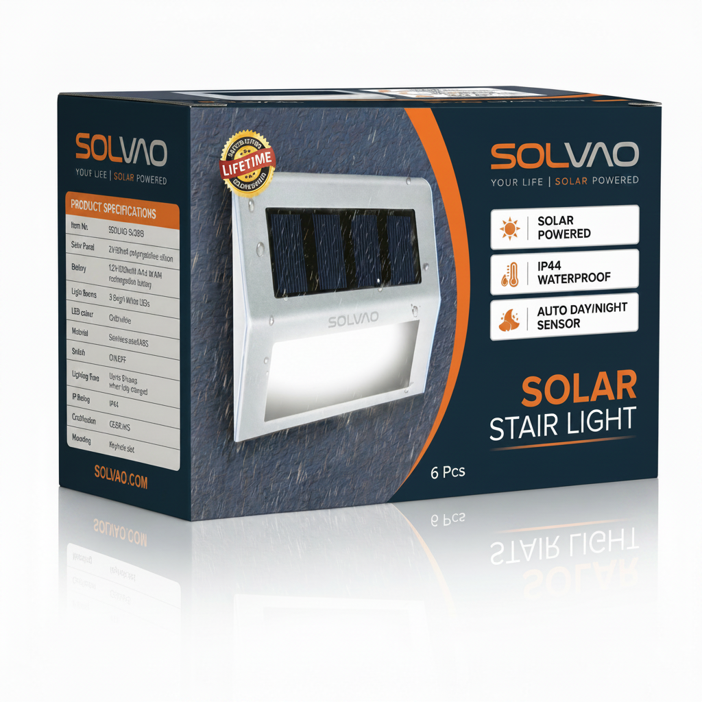 SOLVAO Solar Stair Lights – 6 Pack